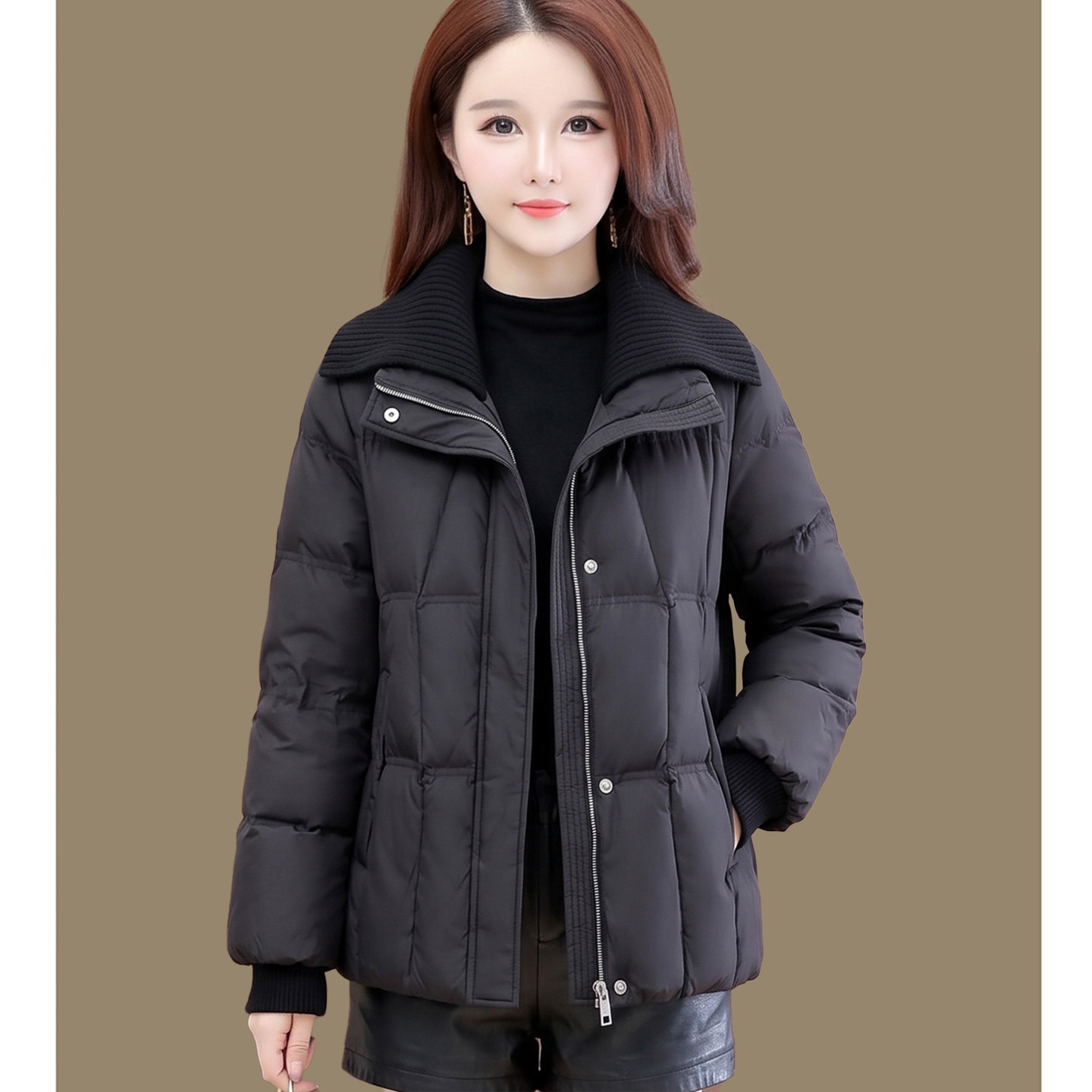 时尚短款羽绒服女冬季白鸭绒外套