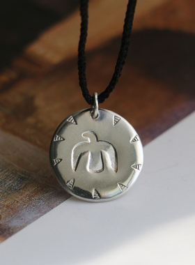 999足银吊坠手工原创「自由飞鸟」小众通用设计感复古个性项链