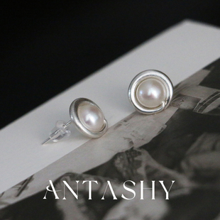 999纯银手工小众天然爱迪生珍珠复古气质优雅珍珠耳钉