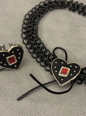 自己做的彩色爱心项链小众个性金属爱心可以调节