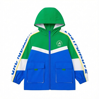 Abckids男童连帽防水双面穿夹克