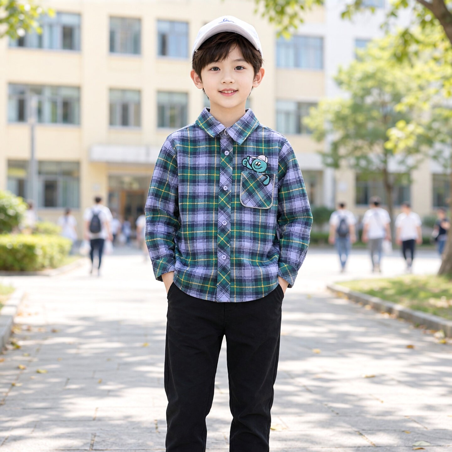 abckids童装秋季男童格子长袖衬衫专柜正品纯棉小童 F232202004