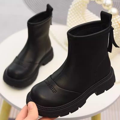 真皮女童短靴儿童软底皮靴