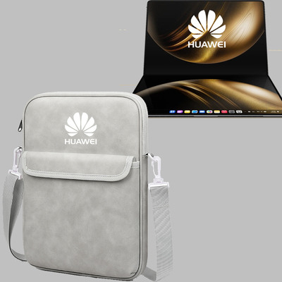 羊巴皮斜挎包适用2025款华为MateBookFold笔记电脑包折叠13英寸非凡大师简约单肩背包便携收纳防震防水