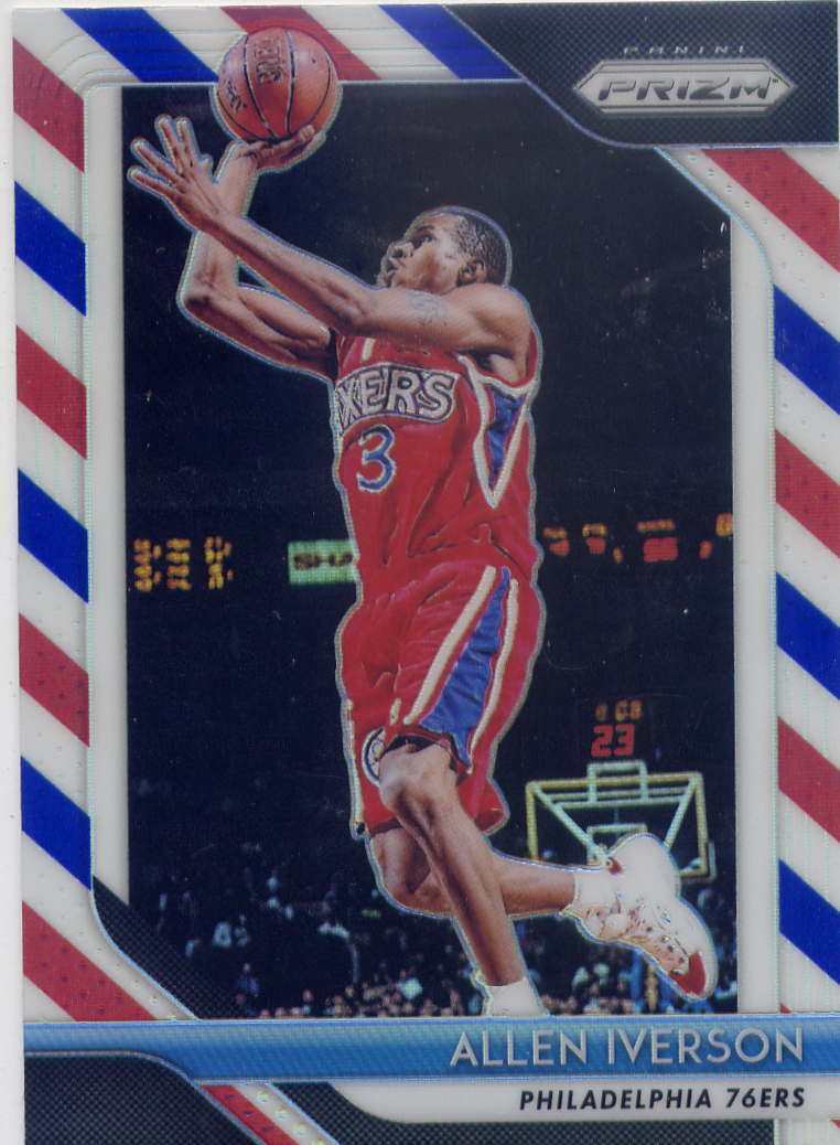 nba球星卡 panini prizm 76人队 阿伦 艾弗森 三色折射