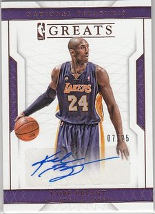 科比 湖人队 Kobe NBA球星卡 签名 Panini 国宝亲笔签字卡限25