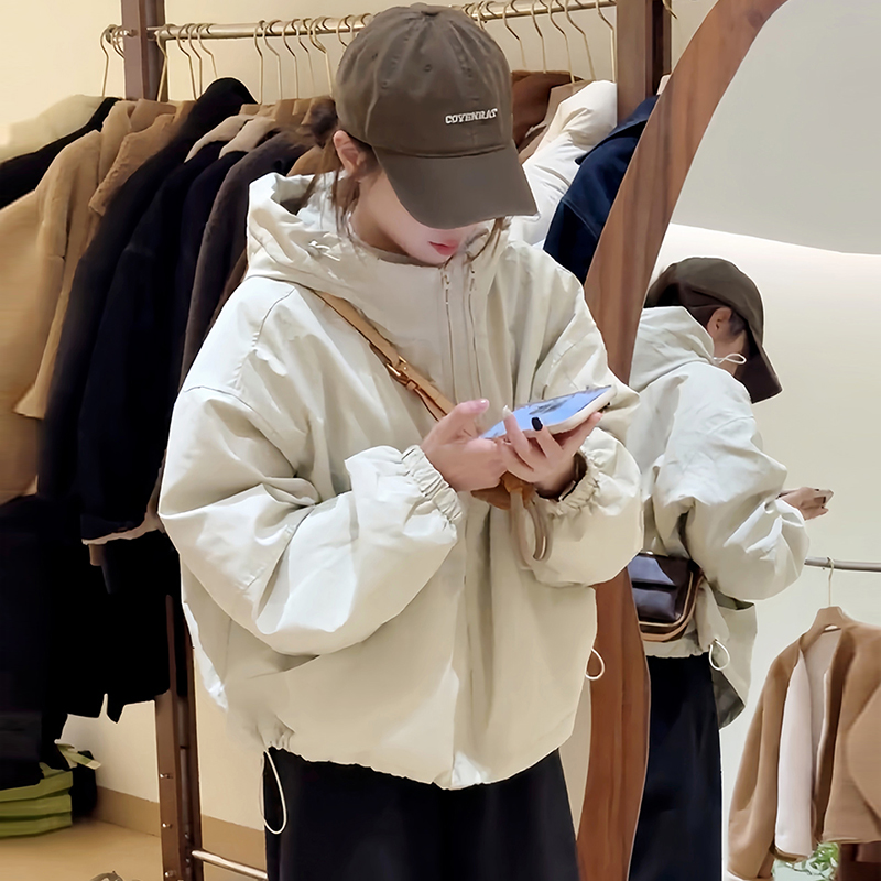 好看夹棉服厚外套女秋冬