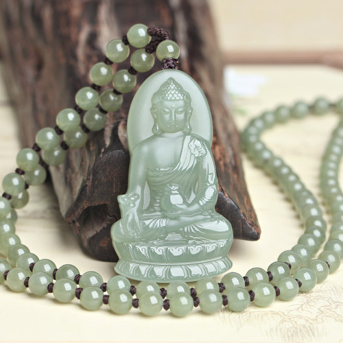 和田玉药师佛玉吊坠挂件玉石饰品