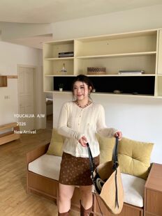 油菜家YK71918#韩系甜美蝴蝶结设计显瘦开衫毛衣 黄 绿 白  SML