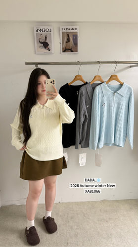 DA家XA81066#polo领针织衫929 黑色 灰色  蓝色  杏色 均码