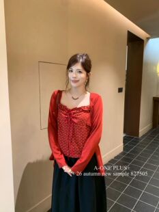 AONE家827505#波点吊带上衣加开衫两件套 灰 黑 红 S～M