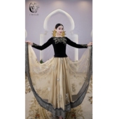 B2609半身裙异域风情新刺绣大摆疆舞服720度大摆显瘦秋冬重工