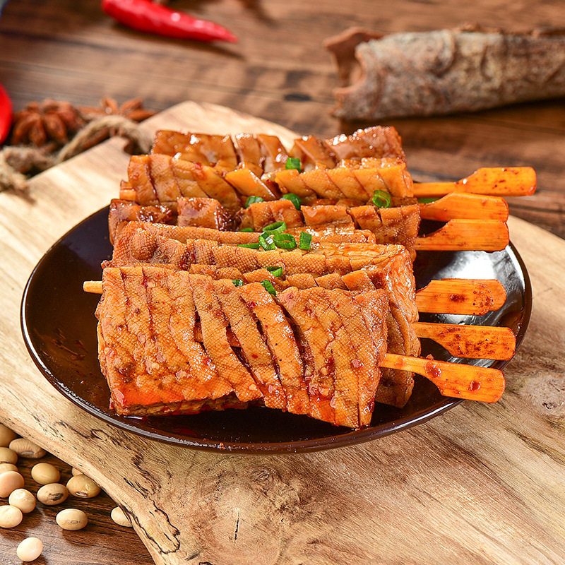 湖南长沙巧大娘香辣烧烤味兰花串26g*20包武冈豆腐干豆制品零食品