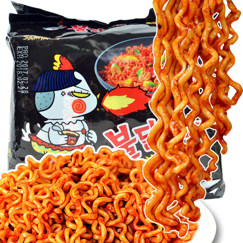 韩国超辣鸡味方便面5包干拌速食