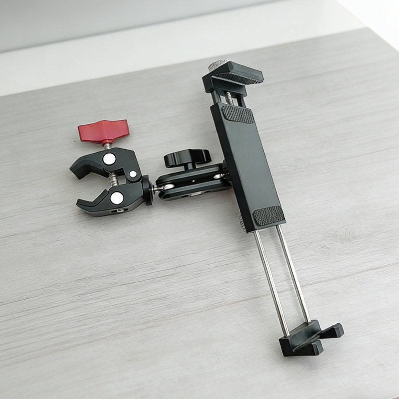 铝合金平板电脑夹子iPad固定夹金属蟹钳夹直播摄影自拍拓展夹座
