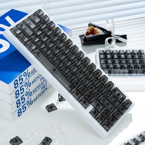 PC雾透黑键帽 顶面磨砂雾透 透光原厂高度机械键盘磁轴通用键帽