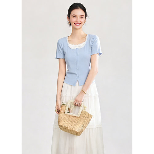 夏新商场同款显瘦T恤半身裙套装