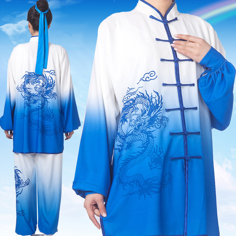 新中式太极服中长款男女练功服图片