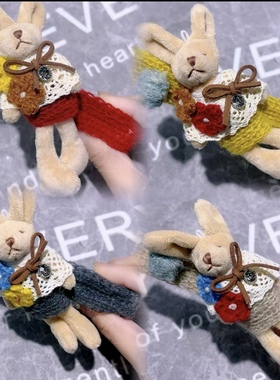 高级感甜美森系卡通毛线穿衣兔子懒人夹女可爱减龄后脑勺盘发顶夹