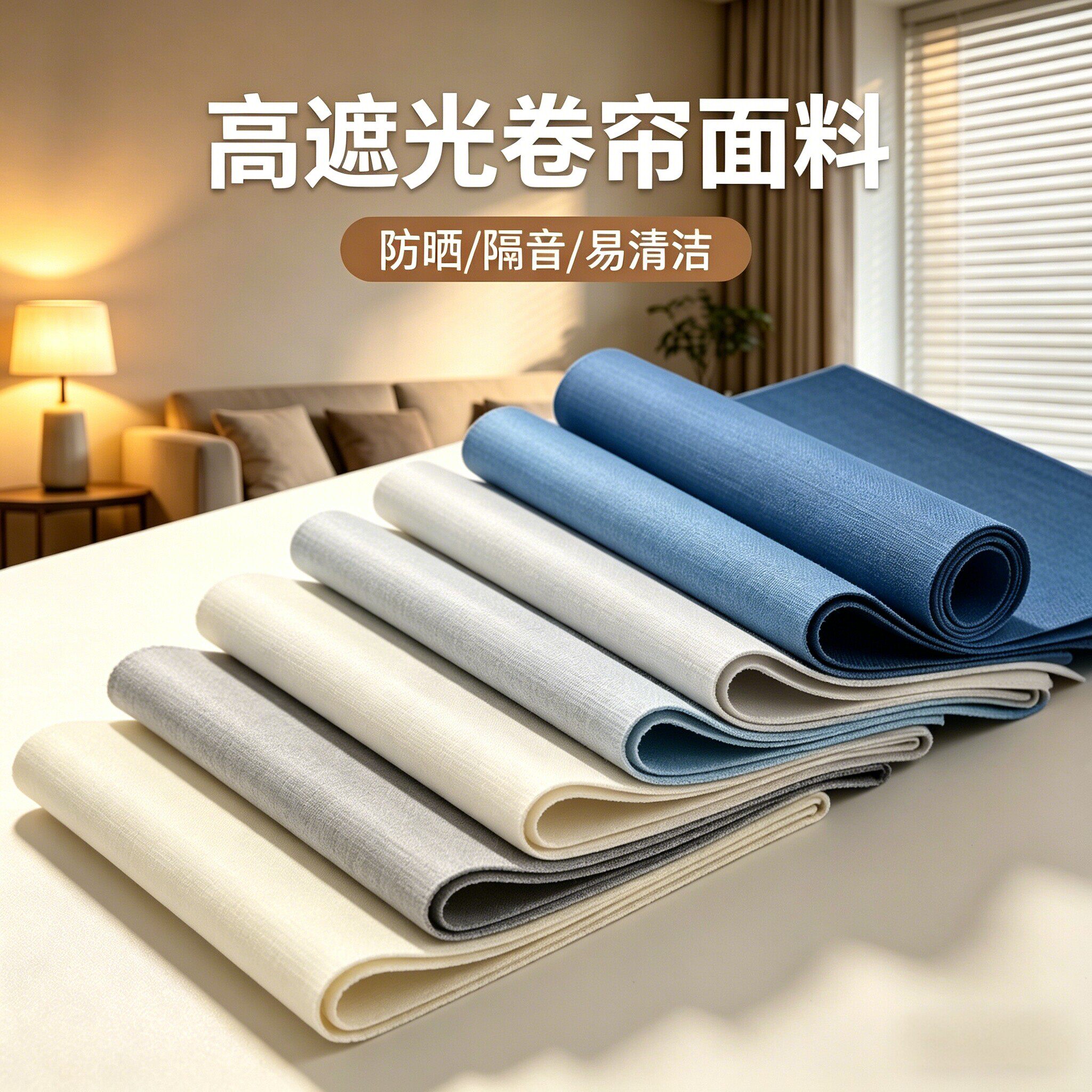 广州佛山遮光卷帘样品布料免费领