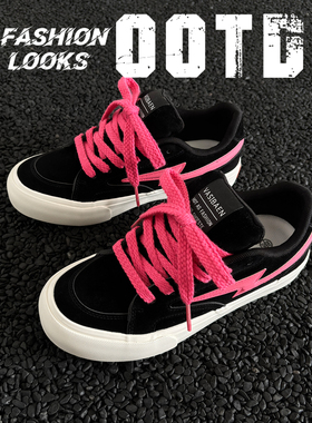 男鞋子潮鞋黑色透气板鞋男港风高级运动休闲街头滑板潮鞋男鞋