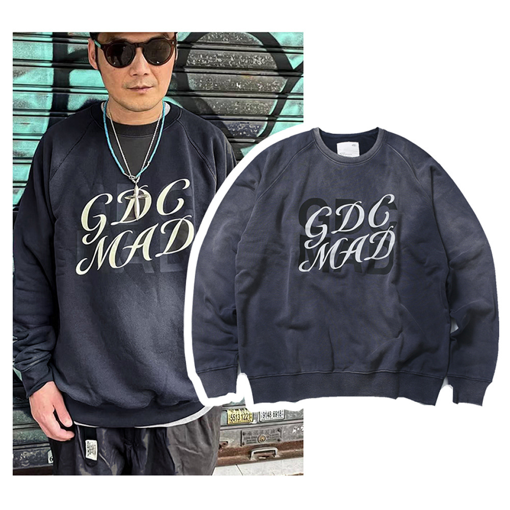 重磅480G！现货MADNESS 余文乐同款秋冬水洗做旧毛圈卫衣日潮外套