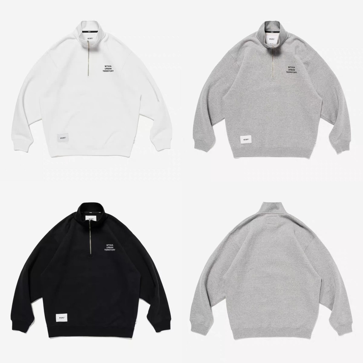 WTAPS日系复古情侣半拉链卫衣