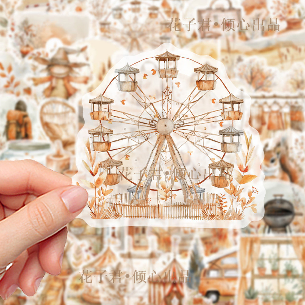 100张水彩生活PET贴纸复古悠闲趣味小清新创意个性小众装饰贴画,玩具/童车/益智/积木/模型,贴纸,淘宝优惠券,粉丝福利购,淘宝优惠卷