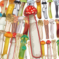 60 cartoon mushroom bookmarks in an Ins-style, personalized and creative, niche reading book, with page clips and paper bookmarks thumbnail 5
