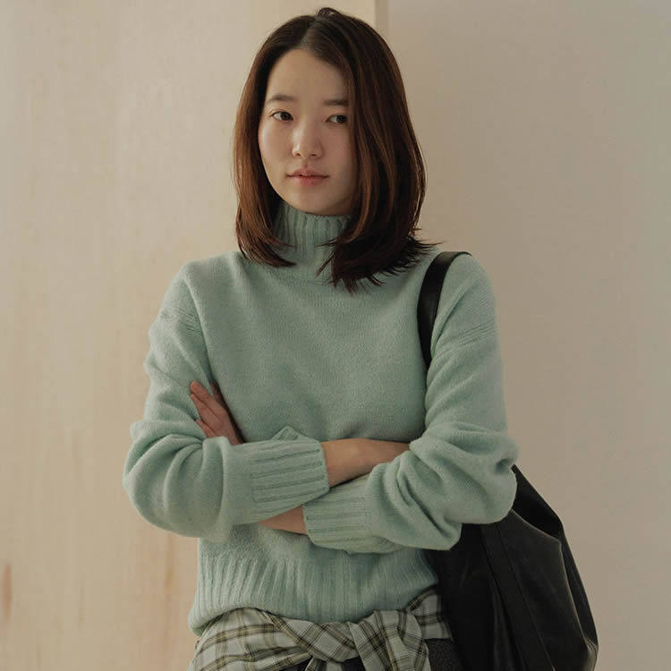 时尚起义韩国代购甜美2026春新马卡龙色高领宽松针织衫jo26010304