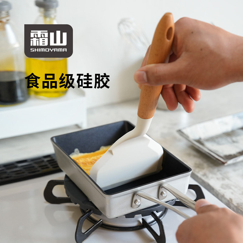 霜山玉子烧铲子硅胶锅铲食品级耐高温家用煎饼专用厚蛋烧煎蛋铲