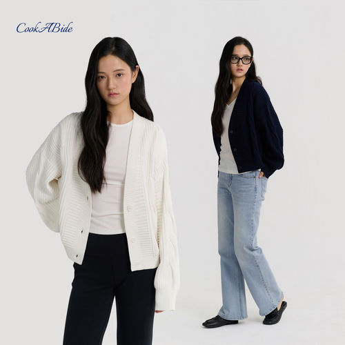 CookABide全棉宽松V领绞