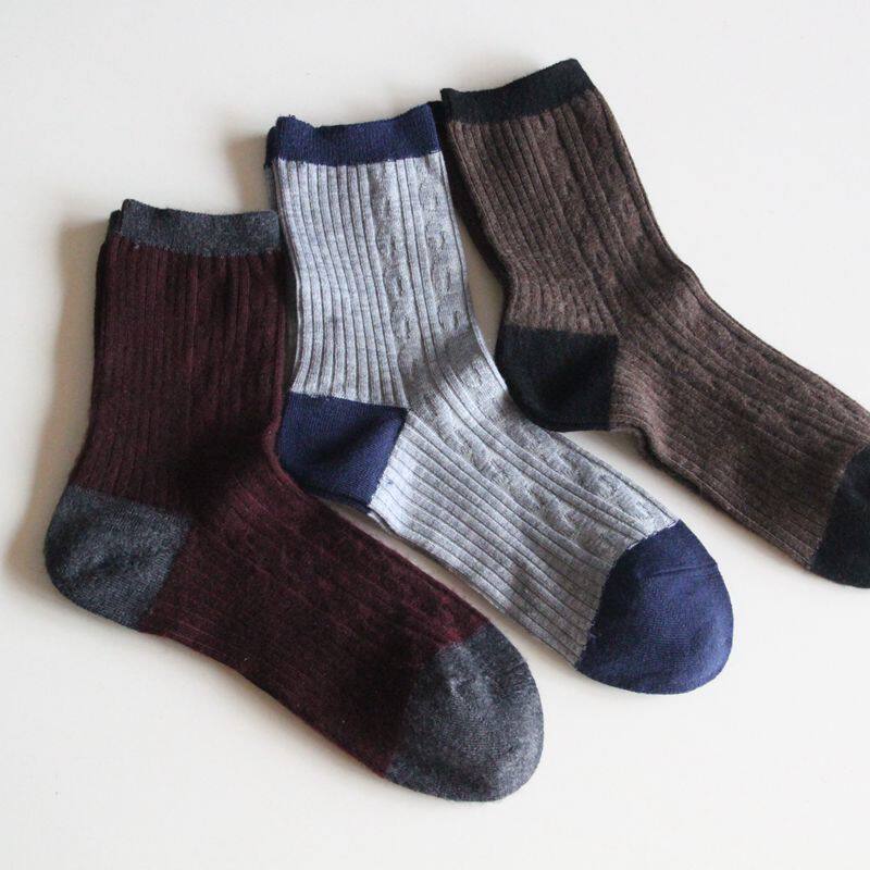 出口 女士小麻花 拼色短袜子 韩系 超好看配色 含毛质 亲肤舒适