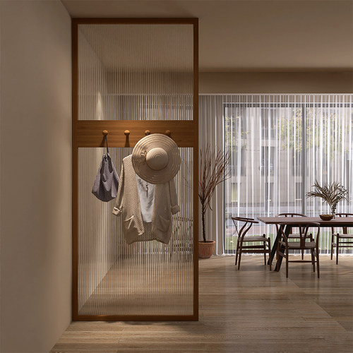 静观玄览长虹玻璃屏风隔断可挂衣