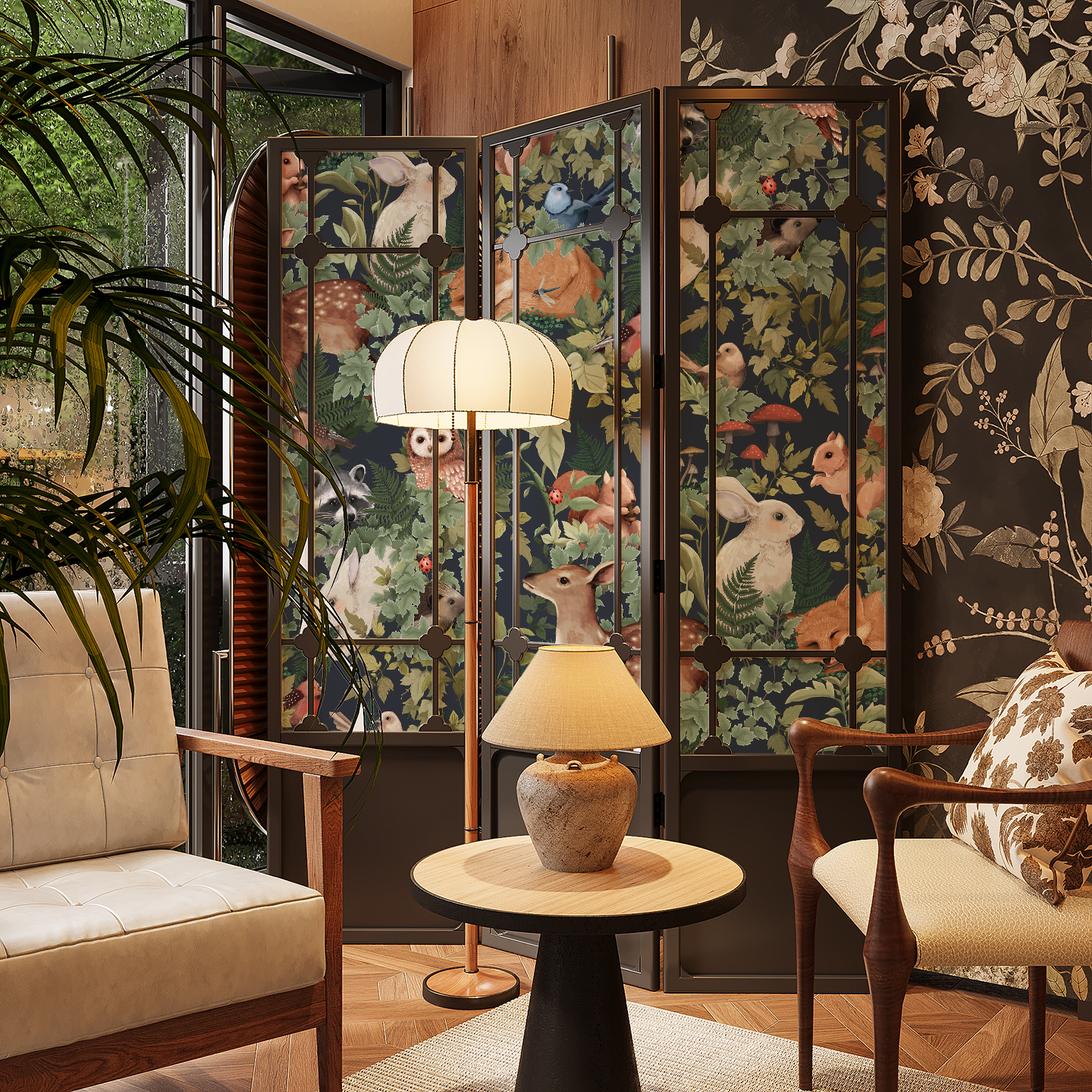 法式中古风实木镂空折叠屏风隔断玄关入户客厅茶室遮挡分隔可移动