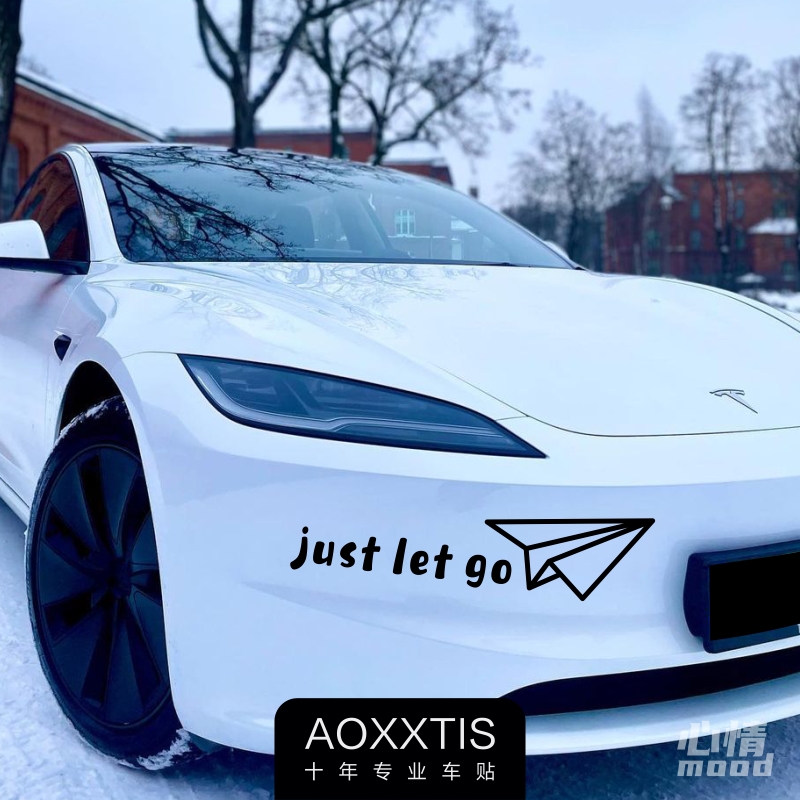 个性车贴画纸飞机英文汽三