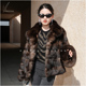 咔咔皮草 黑金俄罗斯紫貂皮草立领短外套