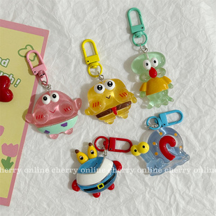 Cherry 海绵宝宝派大星书包挂件可爱果冻透明钥匙扣卡通 夜光Q版