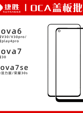 适用Nova6 Nova7 7se 活力 荣耀30 30s V30pro play4pro盖板带OCA
