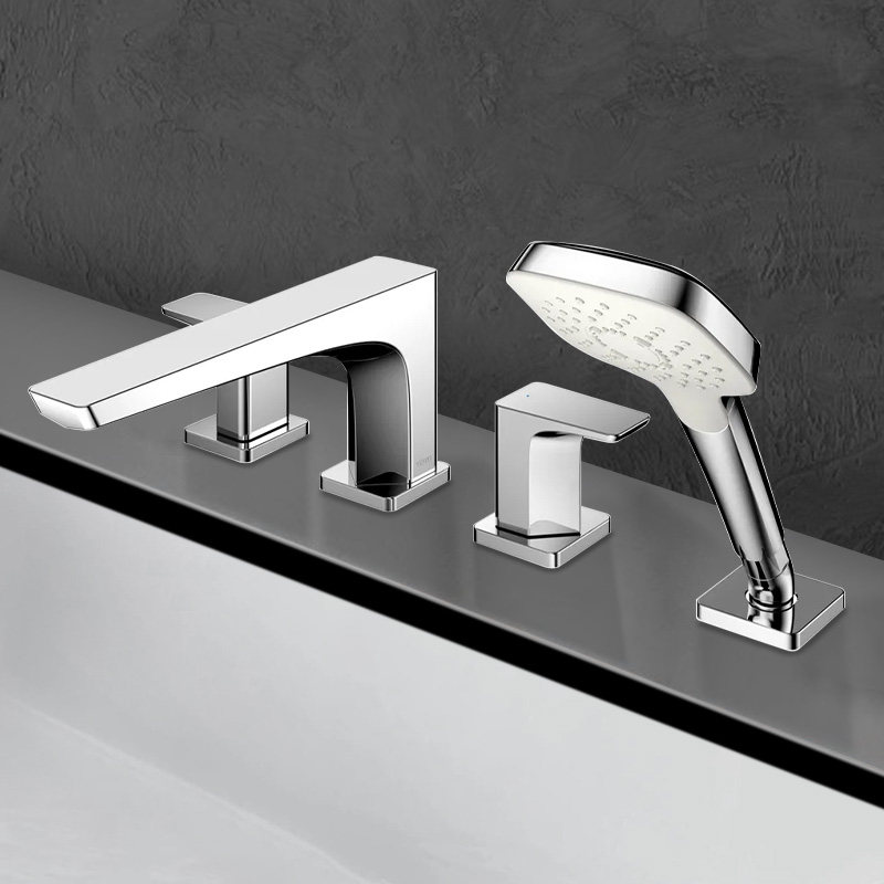 TOTO缸边龙头花洒TBG07305/07202铜合金冷热水双把三孔8寸水龙头