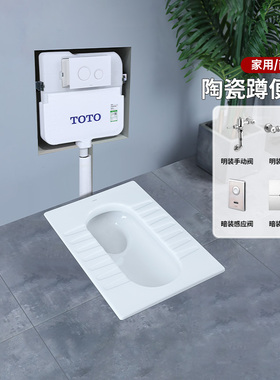 TOTO新款蹲便器CW11B陶瓷防臭蹲坑手动冲水阀卫生间蹲厕(04-E)