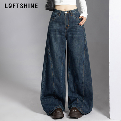 LOFTSHINELX纯色牛仔裤女阔腿