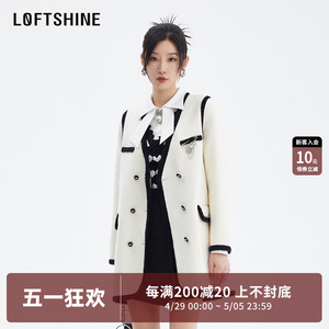 LOFTSHINE珞炫绵羊毛毛呢大衣