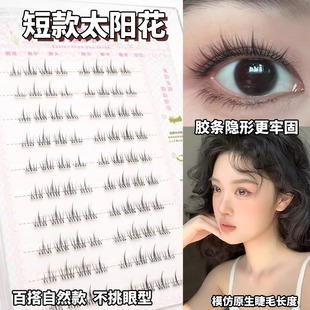 初遇季免胶水幼态太阳花婴儿短款8mm妈生阳光无梗假睫毛自然仿真