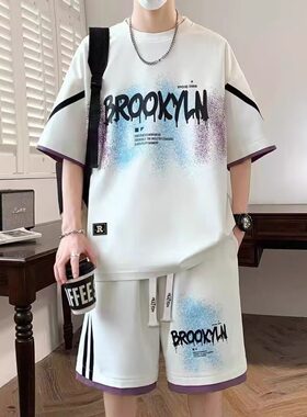 夏季青少年时尚套装男运动两件套
