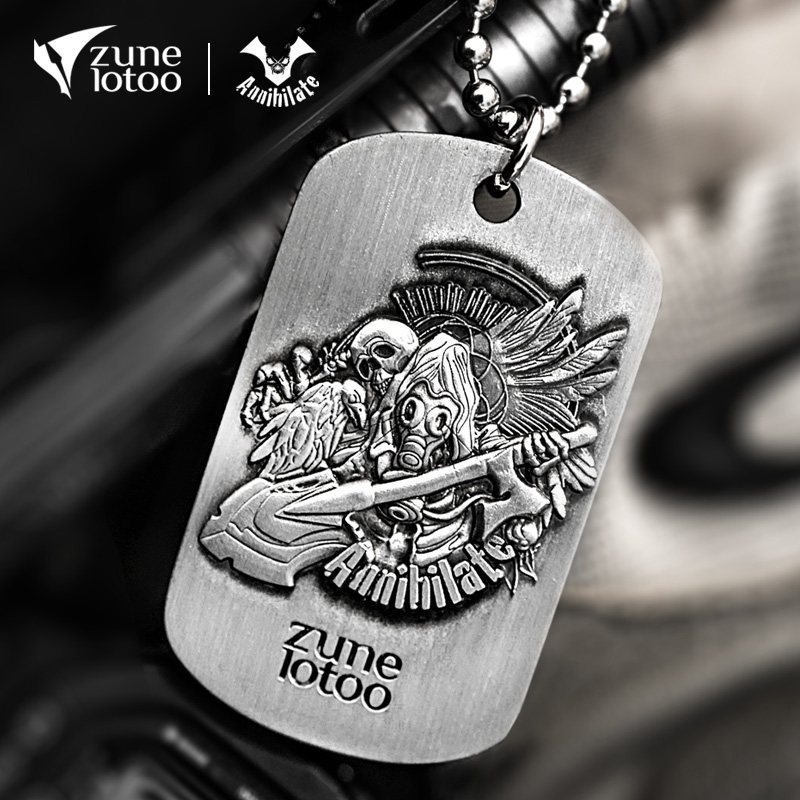 zunelotoo美国大兵吊坠牌狗牌 网红同款潮人挂牌军牌铭牌时尚吊牌