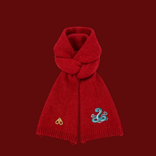 剪刀四季新款针织围巾男女同款情侣保暖百搭高级感蛇年限定围脖潮