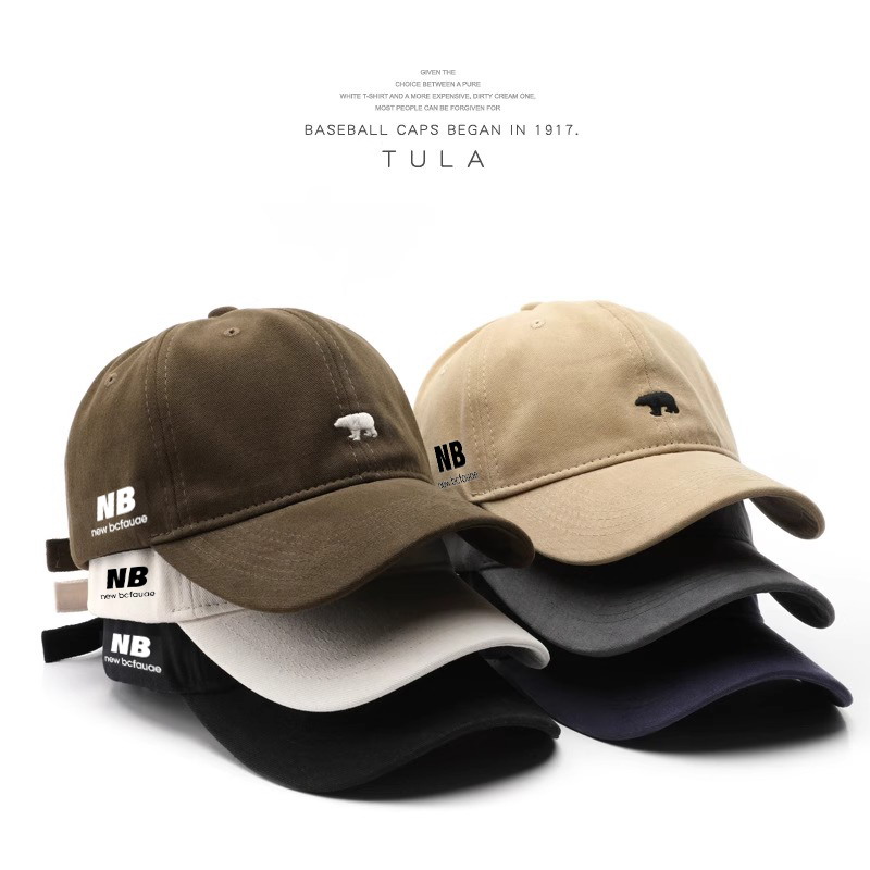 New Bcfauae NB官方正品个性时尚北极熊刺绣防晒遮阳棒球帽鸭舌帽