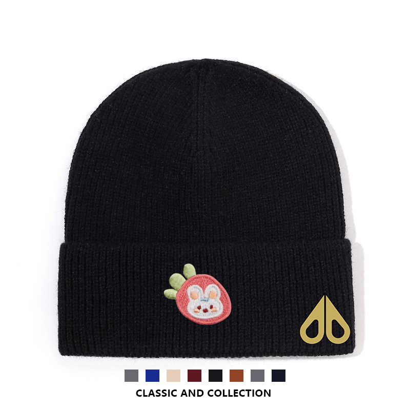 剪刀四季MOOSE韩版时尚休闲百搭卡通简约男女同款秋冬保暖针织帽