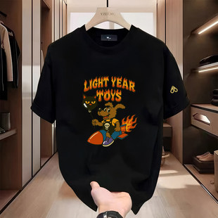 T恤男女款 街头休闲风卡通印花短袖 宽松百搭 剪刀新款 Moose